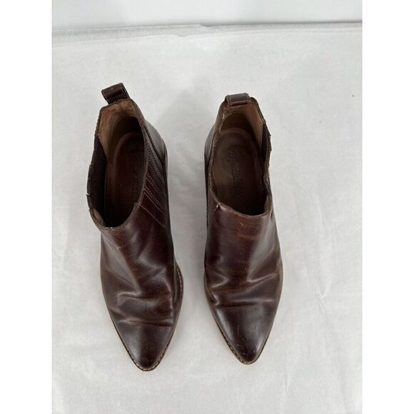 Madewell Chelsea Bonham Boots Size 8.5 Brown Pull On  Pointed Toe Leather Shoe - Picture 3 of 9